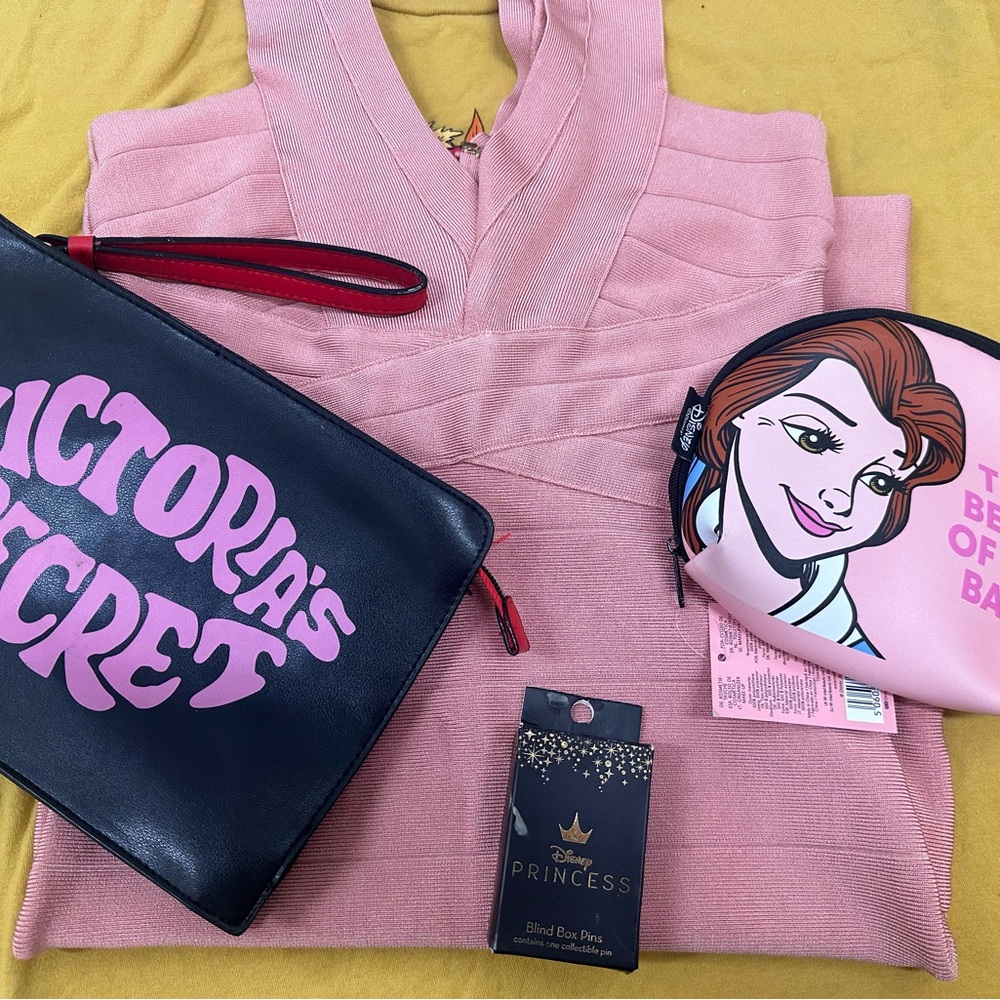 Bebe Pink Dress and Disney Princess & Victoria Secret Accessories
